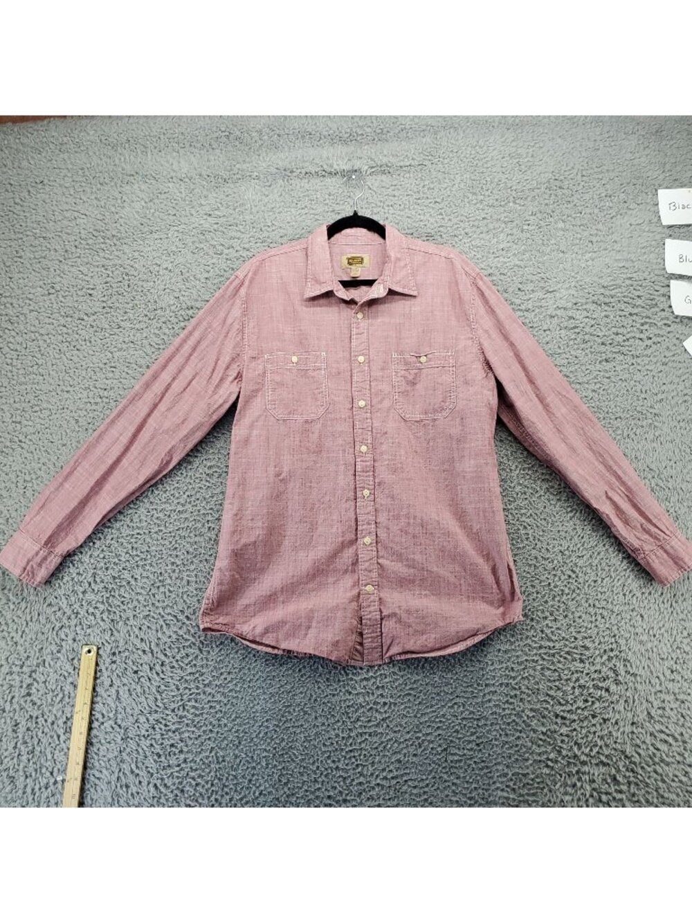 The Foundry Shirt Mens Large Tall Red Chambray Button Up 100% Cotton Long Sleeve